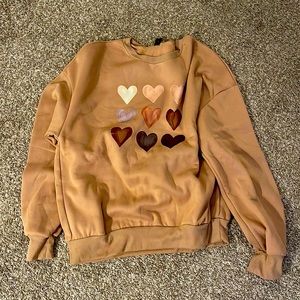 Women’s Brown sweater with hearts